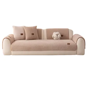 Plush Sofa Cushion Cover Thickened Non-Slip Winter Luxury Couch Pad Protector Decor