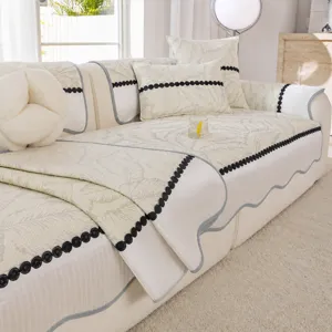 Housse de coussin de canapé rafraîchissante d'été tissu antidérapant pour salon chic