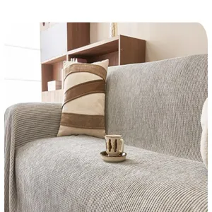 Solid color chenille sofa cover modern minimalist full-coverage blanket thick sotowel