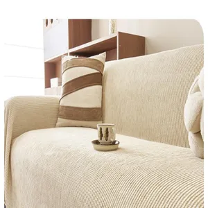 Chenille sofa cover solid color minimalist modern full cover blanket furniture protector detail