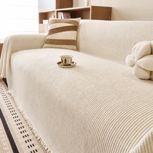 Solid chenille sofa cover minimalist modern full cover blanket dustproof couch towel