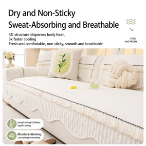 Cream style chenille sofa cover four seasons universal non-slip furniture protector pad