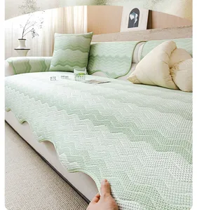 Kuehlender Sofabezug Sommer Eisseide rutschfest minimalistisches Wohnzimmer Sitzkissen 1Stk