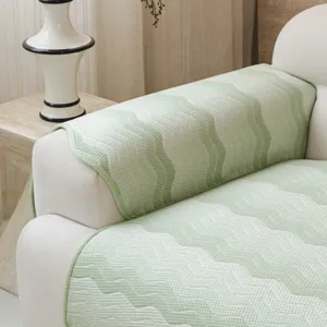 Eis Seide Kühlung Sofa Kissen Matte Sommer atmungsaktiv antislip grüne Welle Cover