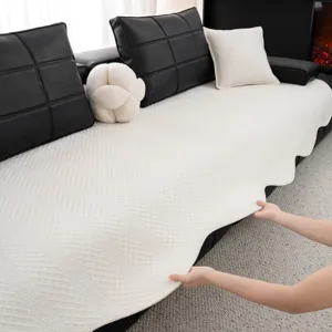 Housse de canape en soie glacee anti-derapante tapis d'ete pour canape en cuir