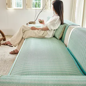 Summer PE rattan sofa cushion, anti-slip cooling seat mat for living room luxury decor