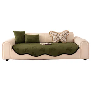 Vintage style green butterfly quilted sofa cushion cover set for living room home decor use