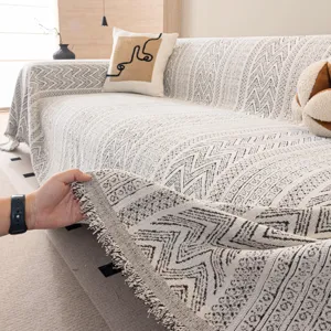 Boho bohemian geometric sofa cover blanket throw slipcover for living room home decor