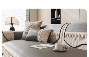 Ice silk sofa cushion modern luxury anti-slip cover breathable protective mat for living room.