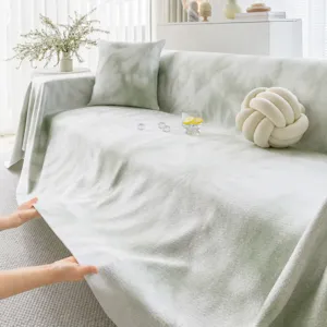 Cooling silk sofa cover, soft double-sided anti-slip furniture protector blanket for living room