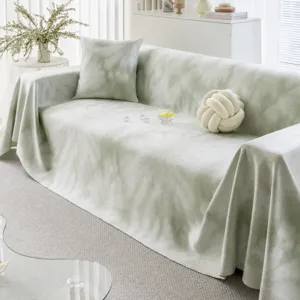 Cooling silk sofa cover, four seasons universal retro tie-dye slipcover for living room