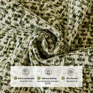 Groen-witte chenille bankkussenstof, zacht getextureerde ademende hoesstof voor thuis.