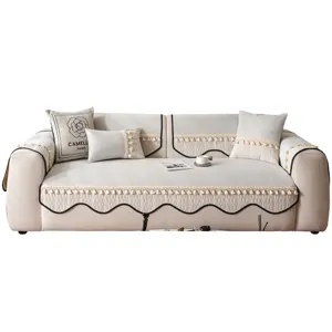 Ice silk sofa cushion four seasons universal luxury minimalist anti slip couch cover set