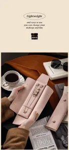 Portable travel jewelry organizer roll soft suede pink minimalist necklace ring bag