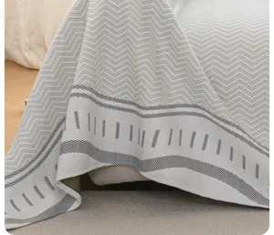 Cooling sofa cover summer blanket with chic chevron pattern anti-slip furniture protector