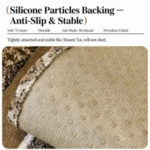 Copridivano antiscivolo in ciniglia con pallini in silicone, universale quattro stagioni.