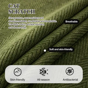 Green chenille sofa cushion retro style slipcover breathable anti-scratch furniture protector main