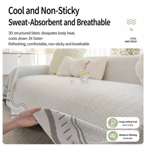 Cooling sofa cover summer non-slip mat breathable blanket for living room furniture protection