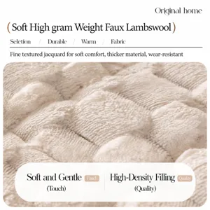Cojín de Sofá de Franela Cálida Engrosada Estilo Crema Funda de Sofá Antideslizante Protector de Muebles de Sala Alfombra Decorativa