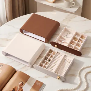 Drawer jewelry box large capacity multi-functional storage box for rings and earrings.