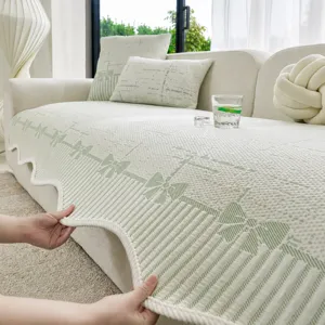 Sommer Kühlende Eisseide Sofamatte Schleife Streifen Antirutsch Sofa Bezug Atmungsaktiv Wohnzimmer