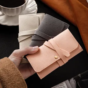 Portable mini jewelry organizer pouch suede travel ring earring storage bag multi-color set