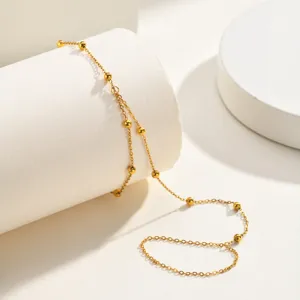 18K gold stainless steel bead toe anklet stylish foot chain jewelry for women elegant accessory