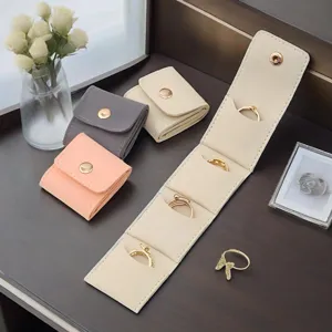 Portable Microfiber Jewelry Organizer Bag Mini Travel Jewelry Box For Earrings Rings Necklace Storage Case Jewelry Pouch For Women