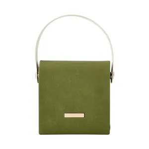 Portable Travel Jewelry Box Minimalist Green Storage Case for Rings Earrings Necklaces