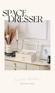 Multifunctional leather jewelry box with glass lid and dual drawers for neat organizer storage.