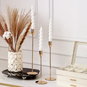 Nordic Luxury Metal Candle Holder Set For Romantic Candlelight Dinner Table Decoration Home Wedding Light Luxury Gold Ornaments