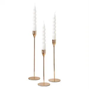 Nordic metal candle holder set for romantic dinner, table decor, wedding and home luxury use.
