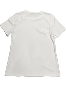Solid color ribbed short sleeve detail of casual top for women, comfortable daily wear.