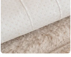 Thick plush sofa cushion detail texture anti-slip backing cream style warm winter home textile