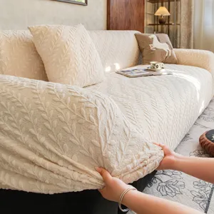 All Inclusive Universal Sofa Slipcover Elastic Jacquard Velvet Couch Cover Anti Cat Scratch Furniture Protector