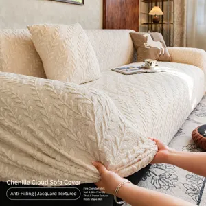 Universal stretch sofa cover slipcover jacquard chenille anti-scratch furniture protector