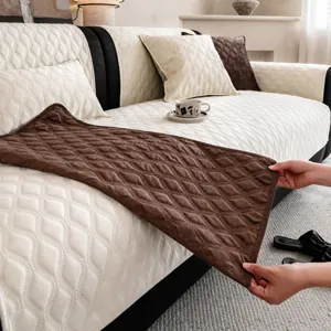 Retro Chenille Sofa Cushion Non-Slip Couch Cover Quilted Furniture Protector