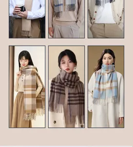 Stay warm this winter with our stylish plaid wool scarf, perfect for women and everyday wear.