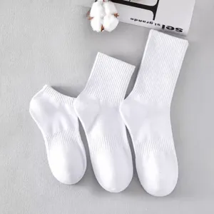 Calcetines De Tripulación De Algodón Unisex Corto Medio Largo Tubo Color Sólido Absorbente De Sudor Transpirable Deportivo Casual Para Hombres Mujeres