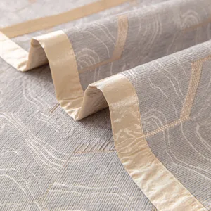 Grey geometric pattern sofa cushion cover with elegant gold border, four seasons home decor