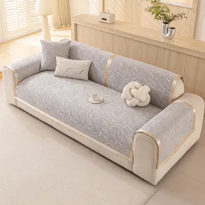 Modern abstract pattern sofa cushion cover set with gold edge trim for living room main view