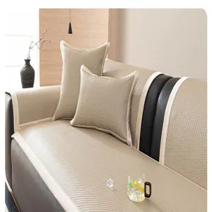 Cool rattan sofa cushion summer mat breathable non-slip sectional slipcover protector