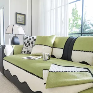 Summer ice silk sofa cushion non-slip cover protector for living room furniture decor 1pc