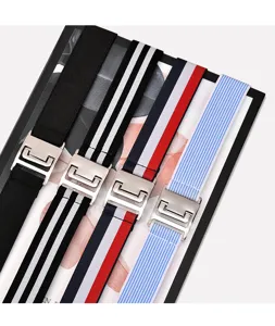 Set of 4 stretch elastic lazy belts with metal buckles, invisible and adjustable for women.