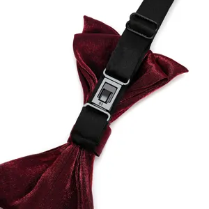 Pajarita mate burdeos para hombre boda novio padrinos de boda elegante color sólido corbata