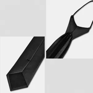 Cravatta con zip nera da uomo 6cm cravatta preannodata elegante per affari formali