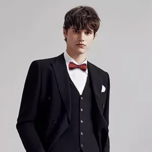 Papillon bordeaux da uomo in cristallo, elegante accessorio per abito da matrimonio 511