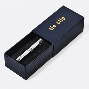 Pince a cravate elegante pour homme costume d'affaires avec coffret cadeau luxe 6cm