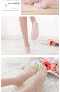 Women lace boat socks summer thin breathable invisible socks non-slip low cut comfortable socks