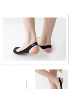 Women summer ice silk strap boat socks anti-slip thin low cut invisible short socks